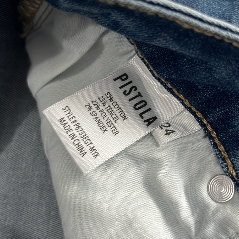 Pistola Distressed Raw Hem Jeans Size 24 - Picture 10 of 13